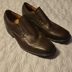 Men's Brown Leather Slip-On Shoes